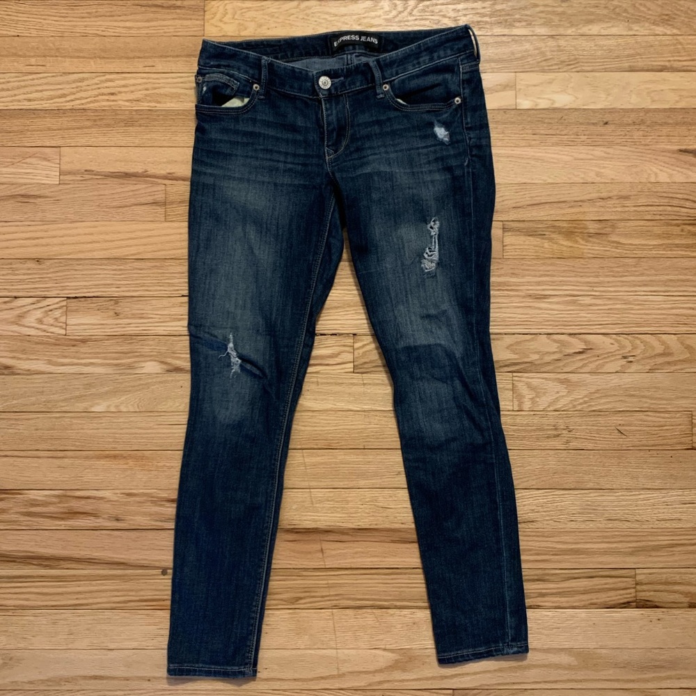 Express Low Rise Legging Dark Wash Skinny Jean